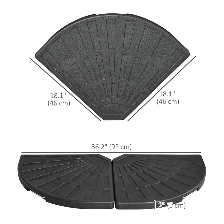 Outsunny 2-Piece Umbrella Weights for Cantilever Parasols with Handles, Heavy Duty Parasol Base Weights for Cross Base, Black