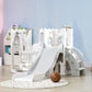 Qaba 4 in 1 Toddler Slide with Basketball Hoop, Climber, Telescope, Storage Basket, for 1-3 Years Kids Indoor Use, Yellow