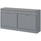 HOMCOM Shoe Storage with Seat, Upholstered Hallway Bench, Shoe Bench with 2 Flip Drawers and 4 Vents for 8 Pairs of Shoes