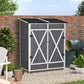 Outsunny 54.75''x29.5''x63'' Garden Storage Shed Asphalt Roof Wooden Timber Double Door Utility Storage House w/ Movable Shelf & Fixed Fittings
