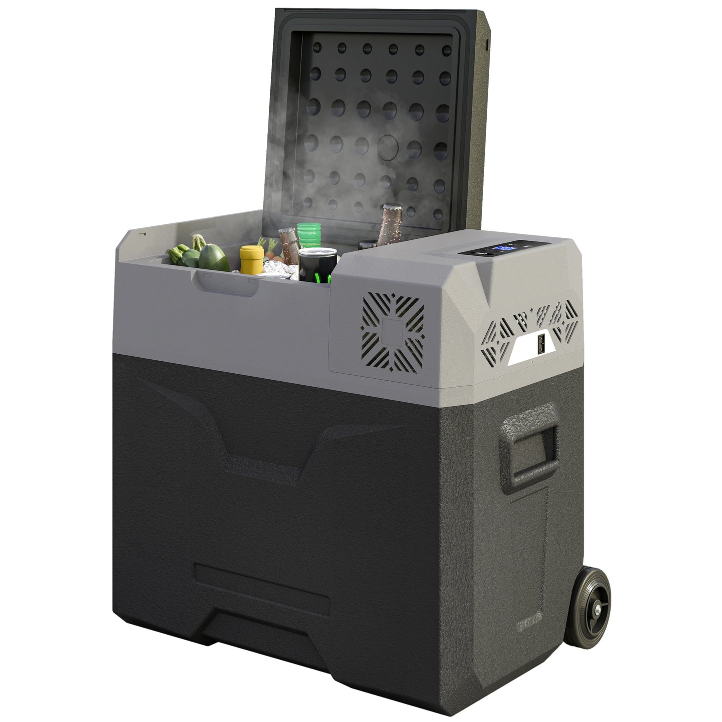 Outsunny 50 Liter Car Refrigerator Portable Freezer 12/24V Electric Cooler Box for Camping, Travel, Picnic, Down to -20â„ƒ