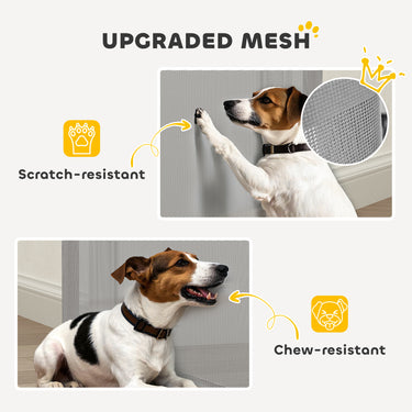 PawHut Retractable Dog Gate Extends Up to 55" Wide, 34" Tall, for Stairs, Doorways, Hallways, Indoor and Outdoor, Grey