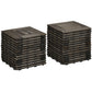 Outsunny 27 Pcs Wood Interlocking Deck Tiles, 12 x 12in Outdoor Flooring Tiles for Indoor and Outdoor Use, Tools Free Assembly, Black