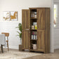 HOMCOM 72" Freestanding Storage Cabinet, Kitchen Pantry Cabinet with Doors and Shelves for Dining Room, White