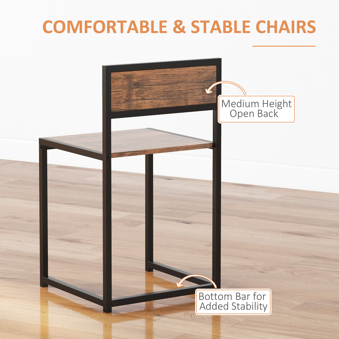 HOMCOM Dining Table Set, Industrial Dining Set for 2, Kitchen Table and Chairs for Small Space, Dining Room Table with Chairs