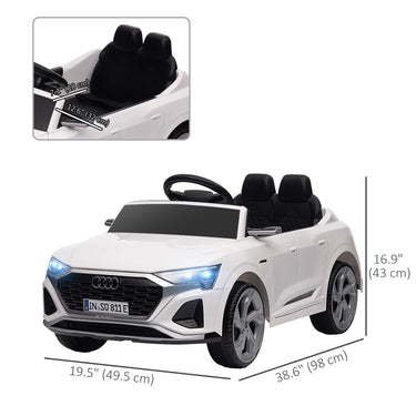 Qaba 12V Battery Powered Kids Electric Car, Audi Q8 etron Sportback Licensed Ride on Car w/ Remote Control, White