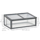 Outsunny 39" x 26" x 16" Wooden Cold Frame with Openable and Tilted Top Cover, Small Polycarbonate Planter Box for Flowers, Vegetables, Plants, Brown