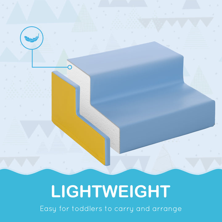 Soozier 2-Piece Climb and Crawl Activity Soft Play Set, Secure Foam Blocks Playset for Toddler Preschooler Babies Indoor, Activity Structure Play Equipment, Multi-colour