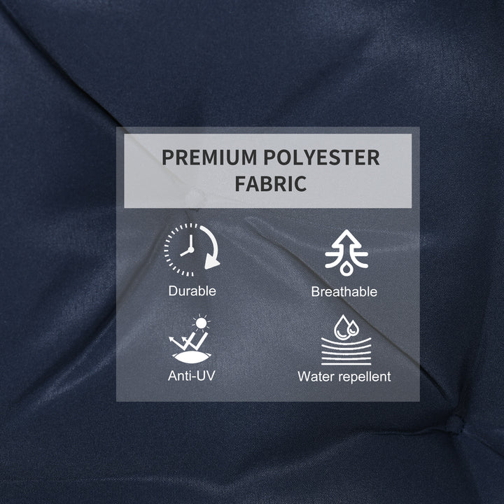 Outsunny Patio Chair Cushions Set of 2, 39" x 20" x 3" Outdoor Tufted Cushion Set with Ties for Indoor Outdoor Garden Furniture, Dark Grey