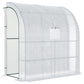 Outsunny 7' x 4' x 7' Outdoor Lean-to Walk-in Garden Greenhouse with Roll-Up Door Hot House for Plants Herbs Vegetables, White