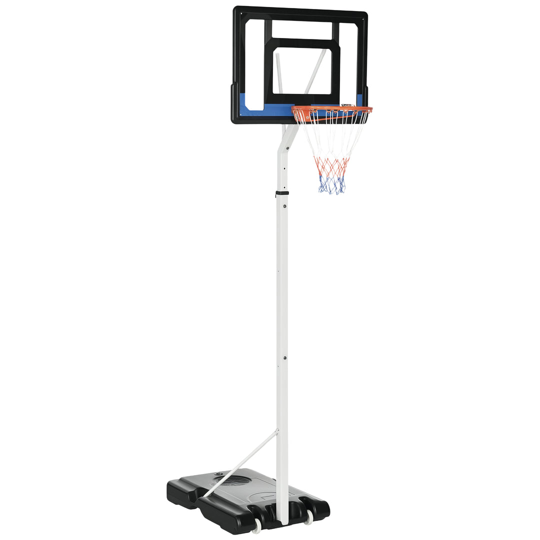 Soozier Adjustable Basketball Hoop and Basketball Stand w/ Sturdy Backboard and Weighted Base, Portable on Wheels
