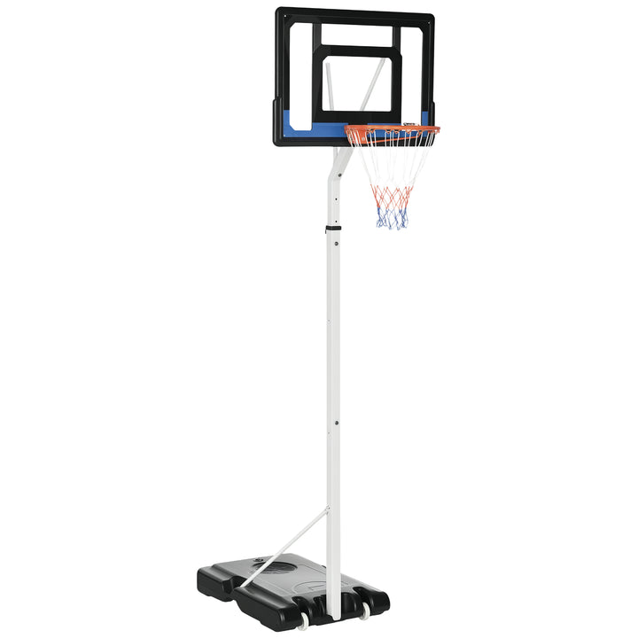 Soozier Adjustable Basketball Hoop and Basketball Stand w/ Sturdy Backboard and Weighted Base, Portable on Wheels