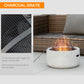 Outsunny 18" Round Outdoor Fire Pit Firepit Fireplace Wood-burning with Spark Screen Poker for Backyard Camping Bonfire, Grey
