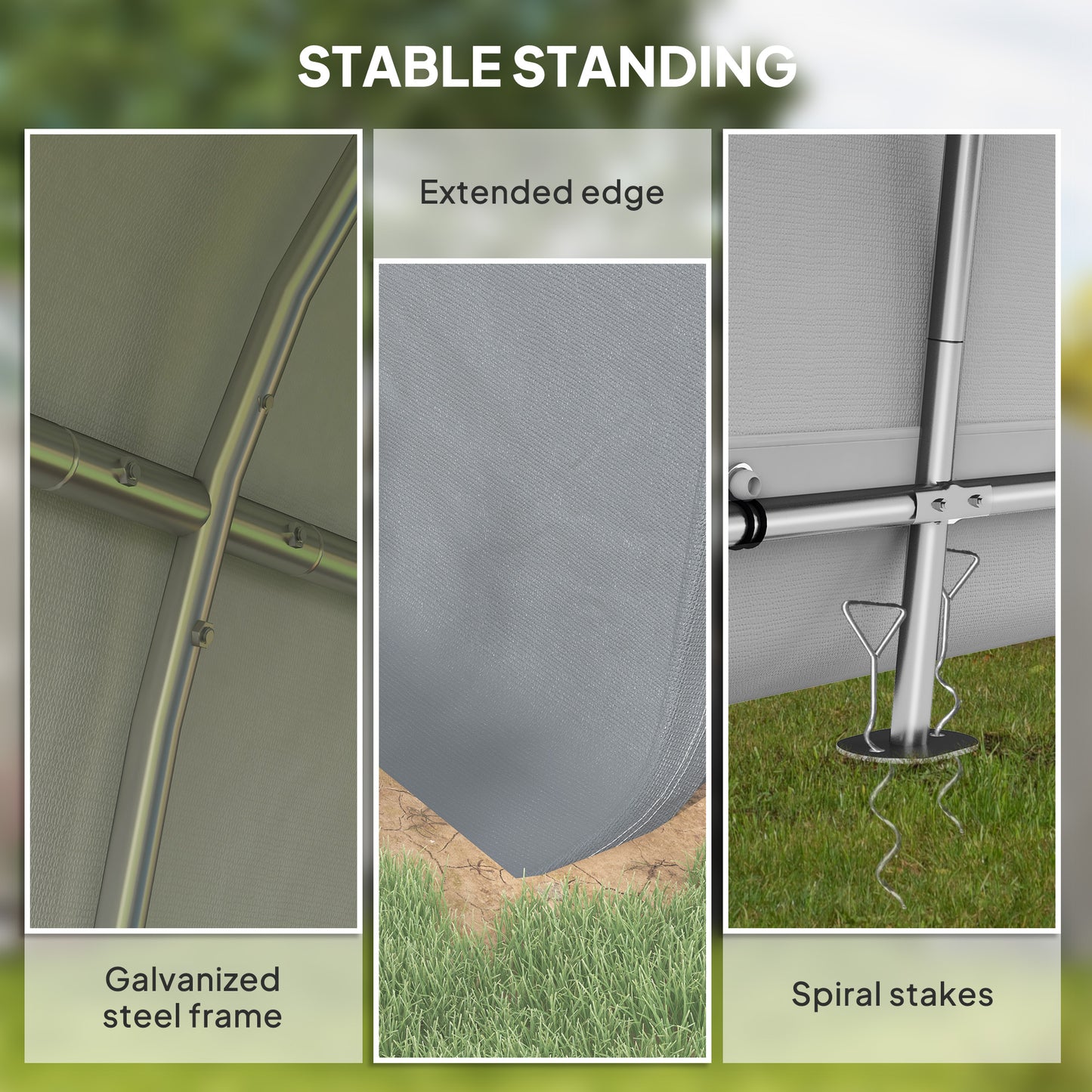 Outsunny 10' x 10' Outdoor Storage Tent, Heavy Duty and Waterproof Portable Shed for Bike, Motorcycle & Garden Tools, Light Grey