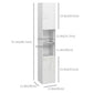kleankin Tall Bathroom Cabinet, High Gloss Storage Cabinet with Doors and Adjustable Shelves, 11.8" x 11.8" x 71.5", White