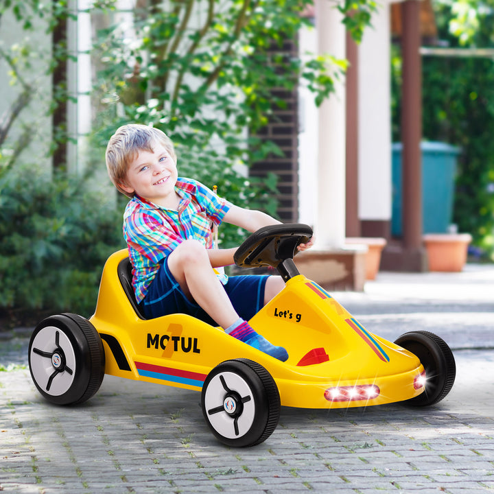 Qaba 6V Electric Go Kart for Aged 3-5 Kids with Music, Light, Horn, Blue