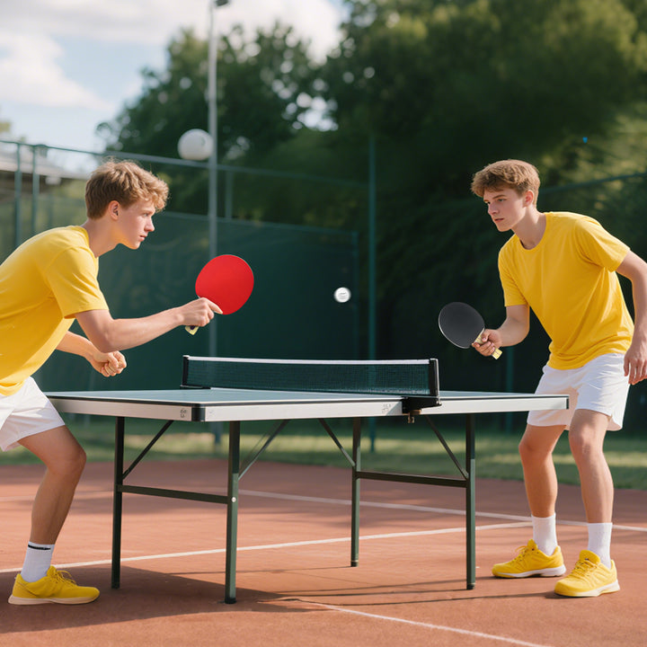 Soozier Ping Pong Paddle Set, Portable Table Tennis Rackets with 8 Ping Pong Balls, Storage Case for Teens, Adults