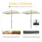 Outsunny 6.5x4ft Rectangle Patio Umbrella Aluminum Tilt Adjustable Garden Parasol  Sun Shade Outdoor Canopy Cream White