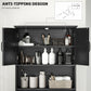 kleankin Modern Over The Toilet Storage, Bathroom Cabinets Over Toilet with Open Shelves and Double Door Cabinet, White