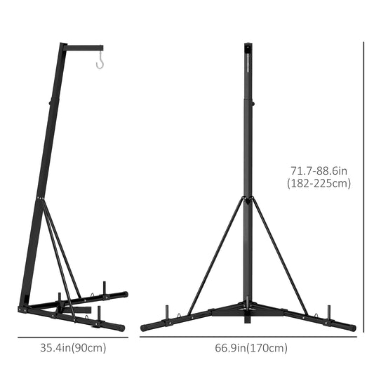 Soozier Foldable Punch Bag Stand, Adjustable Height Heavy Bag Stand with Weighted Base, Freestanding for Home Gym, Stand Only