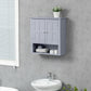 HOMCOM Wall Mount Bathroom Cabinet, Storage Organizer Kitchen Cupboard with 2 Doors and Adjustable Shelf White