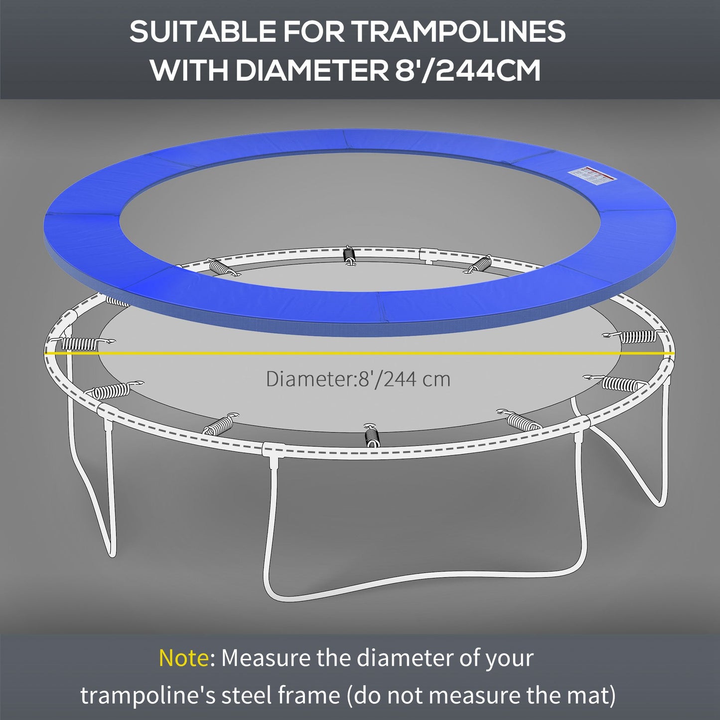 Soozier âŒ€8ft Trampoline Pad âŒ€96" Spring Safety Replacement Gym Bounce Jump Cover EPE Foam Green