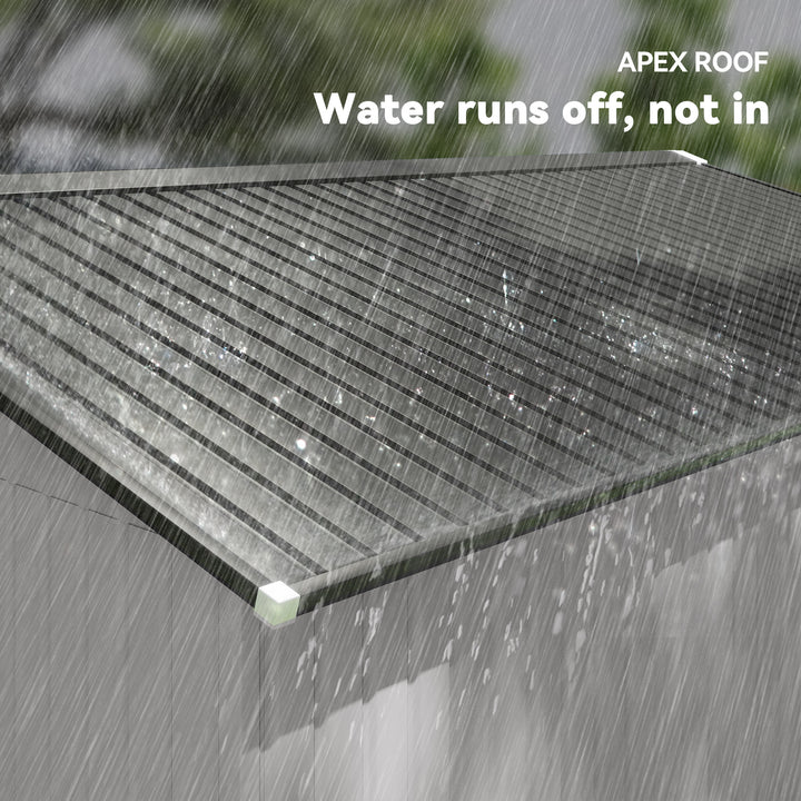 Outsunny 11' x 13'Garden Storage Shed w/ Foundation Kit Metal Tool Storage House w/ Double Doors Yellow