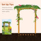 Outsunny 7.5FT Wood Garden Arch Trellis, Outdoor Walkway Round Pergola Style Arbor for Decorative Climbing Plants, Patio, Lawn, Backyard Party, Ceremony Decoration Accessories, Yellow