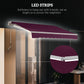 Outsunny 10' x 6.5' Manual Retractable Awning with LED Lights, Aluminum Frame Sun Canopies for Patio Door Window, Yellow/Grey