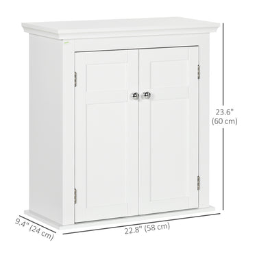 kleankin Bathroom Cabinet, Medicine Cabinet, Over Toilet Storage Cabinet with Adjustable Shelves for Entryway, White