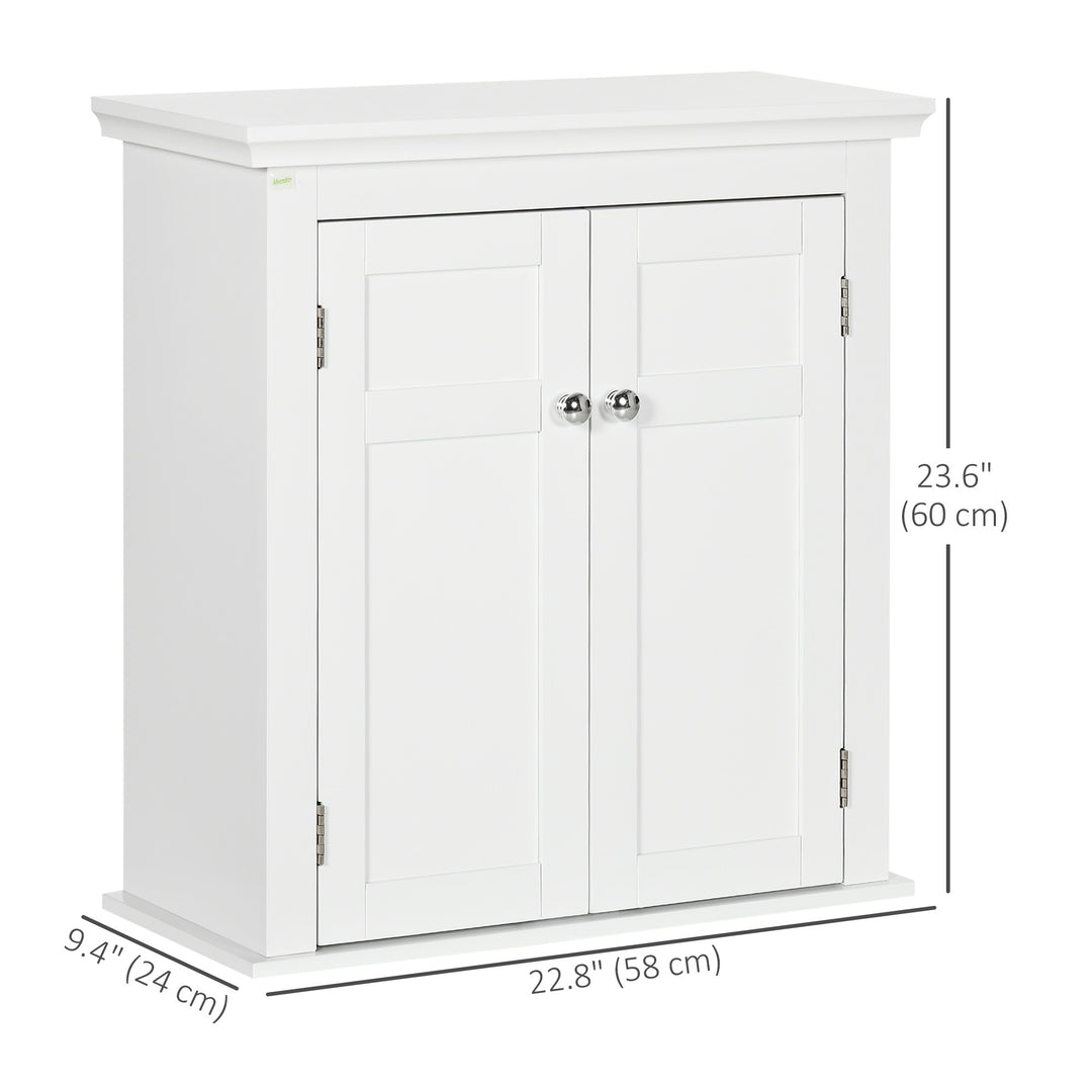 kleankin Bathroom Cabinet, Medicine Cabinet, Over Toilet Storage Cabinet with Adjustable Shelves for Entryway, White