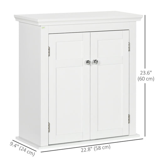 kleankin Bathroom Cabinet, Medicine Cabinet, Over Toilet Storage Cabinet with Adjustable Shelves for Entryway, Grey