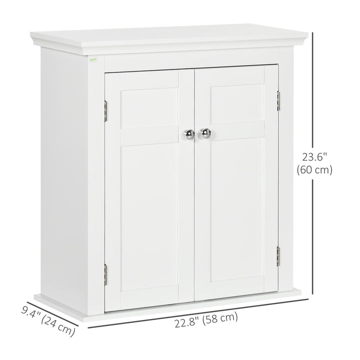 kleankin Bathroom Cabinet, Medicine Cabinet, Over Toilet Storage Cabinet with Adjustable Shelves for Entryway, White