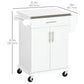 HOMCOM Kitchen Island with Stainless Steel Top, Rolling Kitchen Cart on Wheels with Storage Drawer, Cabinet, Towel Rack and Spice Rack (Black)