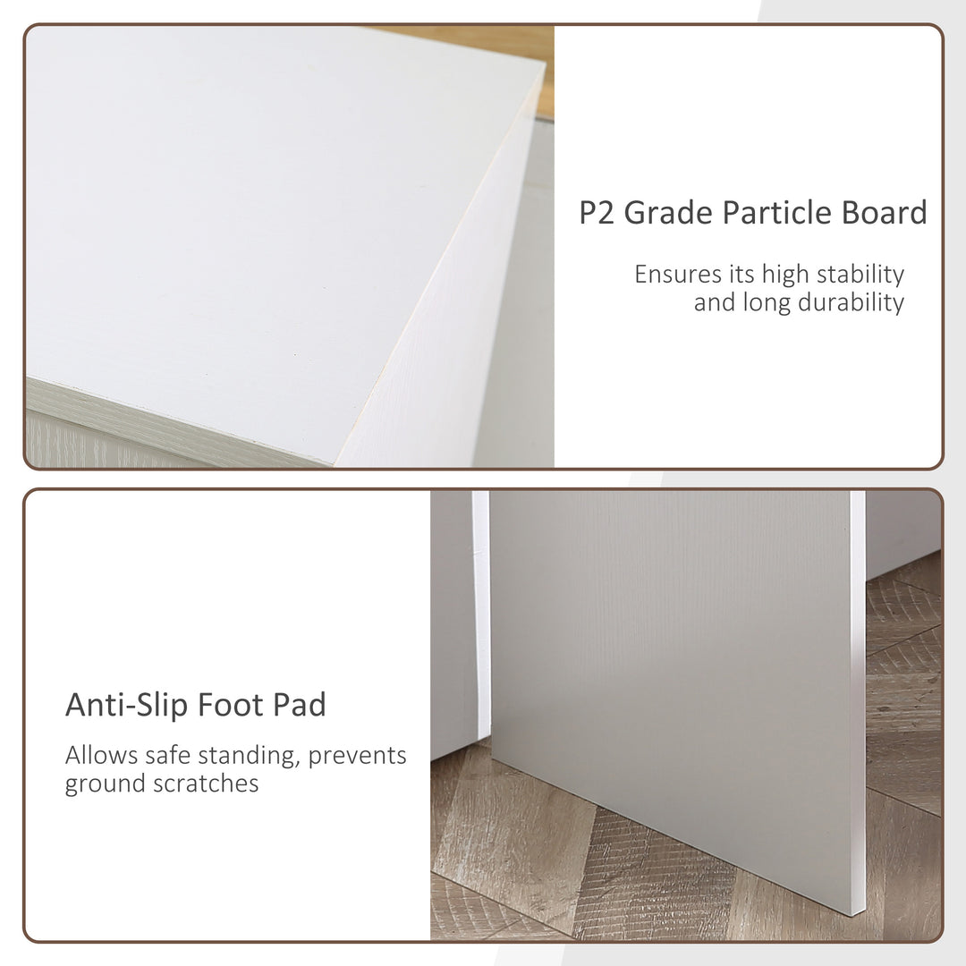 HOMCOM 180° Rotating Home Office Corner Desk Storage Shelf Cabinet Black