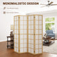 HOMCOM 4 Panel Room Divider, 5.6 ft Folding Wall Divider Room Partition for Home Office, Bedroom, Living Room