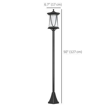 Outsunny 50" Solar Post Light, Cool White LED Outdoor Lamp, Waterproof IP44 for Patio, Garden, Backyard, Pathway