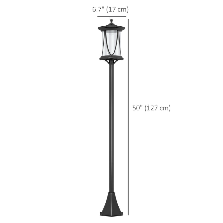 Outsunny 50" Solar Post Light, Cool White LED Outdoor Lamp, Waterproof IP44 for Patio, Garden, Backyard, Pathway
