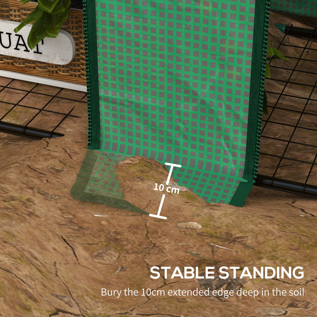 Outsunny Portable Mini Greenhouse Green House with 3 Tier Shelves, Reinforced PE Cover, Roll-up Doors, 56.3" x 18.1" x 59.4"