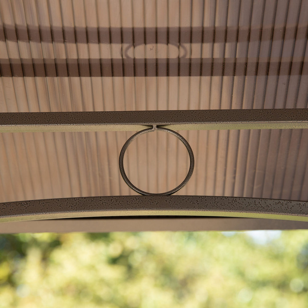 Outsunny 8' x 5' Hardtop Grill Gazebo, Aluminium BBQ Canopy Gazebo, Outdoor Canopy with Side Shelves & Double Roof