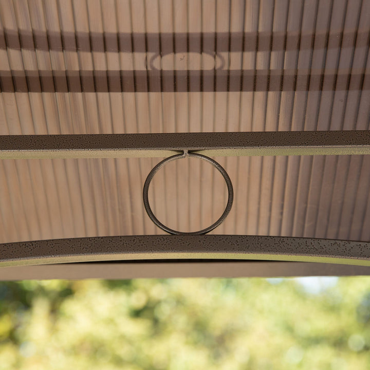 Outsunny 8' x 5' Hardtop Grill Gazebo, Aluminium BBQ Canopy Gazebo, Outdoor Canopy with Side Shelves & Double Roof