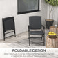 Outsunny Outdoor Wicker Dining Chair Set of 4, Rattan Foldable Chair with Steel Frame for Garden, Backyard, Porch, Brown