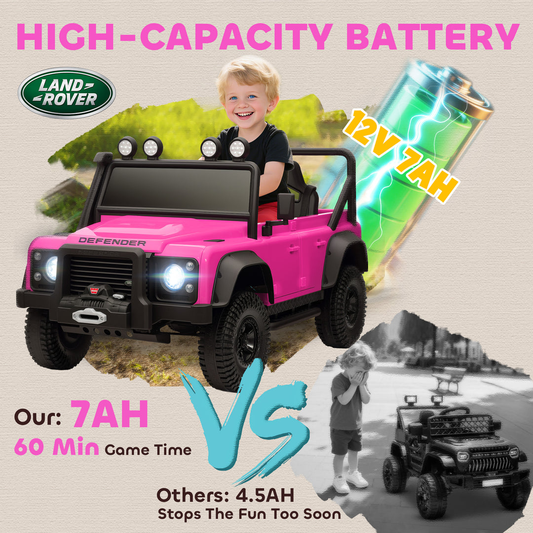Qaba Land Rover Licensed Kids Ride on Truck with Remote Control, Spring Suspension, LED Lights, 3 Speed, Dark Green