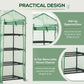 Outsunny Portable Greenhouse, Outdoor Hot House Plant Flower Greenhouse with 4 Tier Shelves, Steel Frame, PE Cover, Dark Green