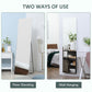 HOMCOM 63"x18" Full Length Mirror, Floor Standing, Wall-Mounted or Leaning Against Wall Tall Mirror w/Support Frame, Rectangular Full Body Mirror for Bedroom, Living Room, Silver