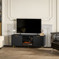HOMCOM TV Stand with Storage for 55 Inch TV, Modern TV Cabinet with 2 Open Shelves and 2 Cabinets for Living Room, White