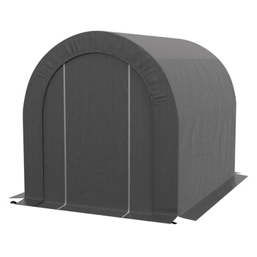 Outsunny 6' x 8' Outdoor Storage Shed, Heavy Duty Galvanized Steel Portable Shed for Bike, Motorcycle, Garden Tools, Dark Grey