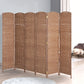 HOMCOM 6ft Folding Room Divider, 6 Panel Wall Partition with Wooden Frame for Bedroom, Home Office, Natural