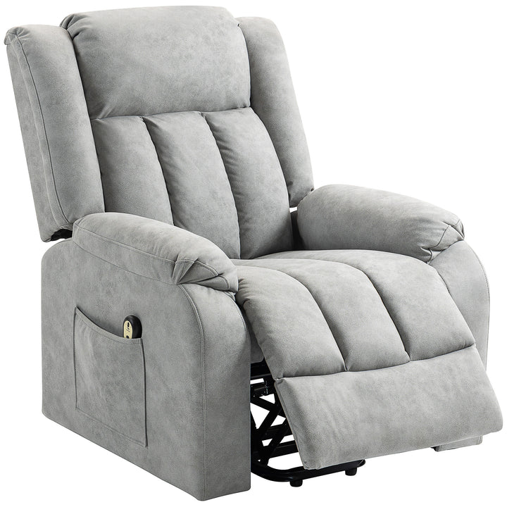 HOMCOM Lift Chair for Seniors, Microfibre Upholstered Electric Recliner Chair with Remote, Quick Assembly, Charcoal Grey
