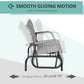 Outsunny 2 Seater Wicker Outdoor Glider Bench, Patio Swing Garden Bench, Garden Loveseat Rocking Chair, w/ Extra Wide Seat, Curved Backrest for Backyard, Poolside, Lawn, Mixed Grey